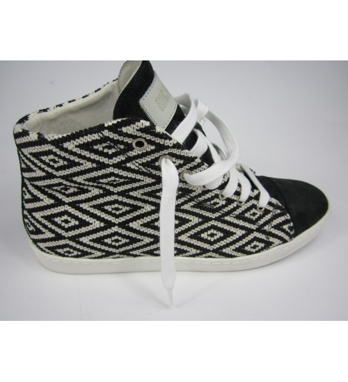 Deluxe handmade sneakers black leather, black and white designed 